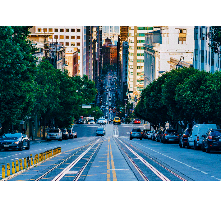 Kaupungin katunäkymä valokuvatapetti - Tenstickers