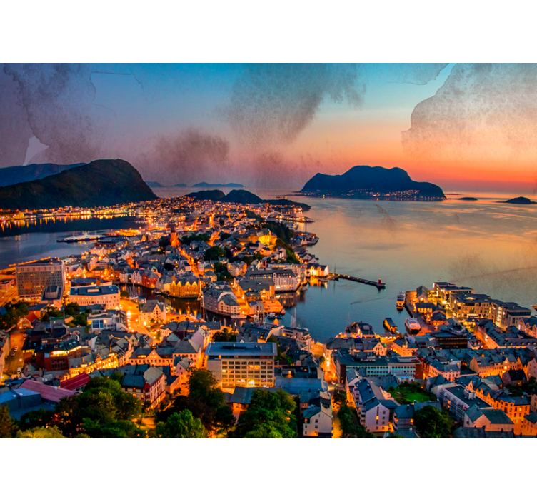 Ålesund norjalainen kaupunki lunta muut kaupunki ja maa valokuvat - Tenstickers