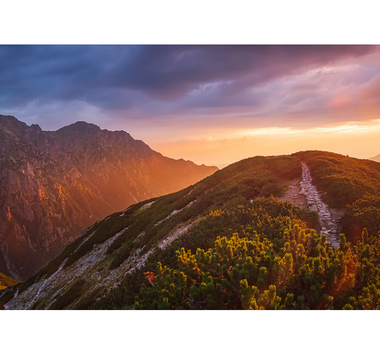 Zakopane yö vuoret vuori valokuvatapetti - Tenstickers