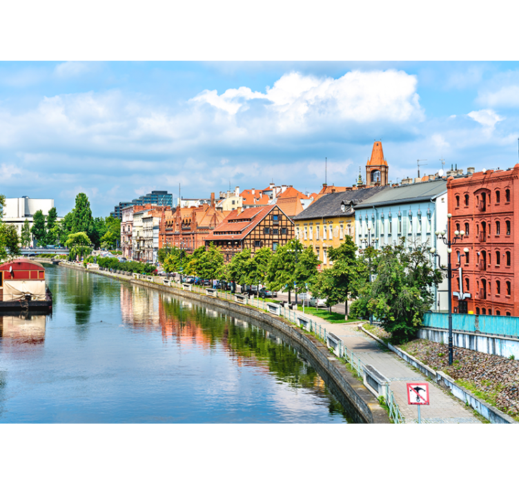 Perintökaupunkimaiseman heijastus kaupunki valokuvatapetti - Tenstickers