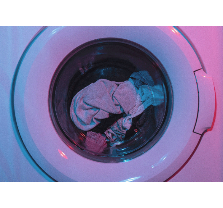 Pyykinpesukoneen linkoukset vintage valokuvatapetti - Tenstickers