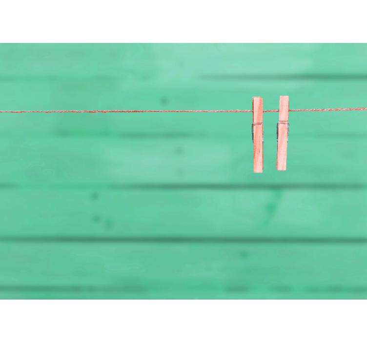 Pyykkipojat narulla valokuvatapetti - Tenstickers