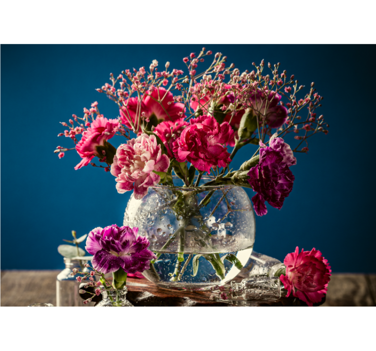 Neilikka lasissa Muut kukat valokuvatapetti - Tenstickers