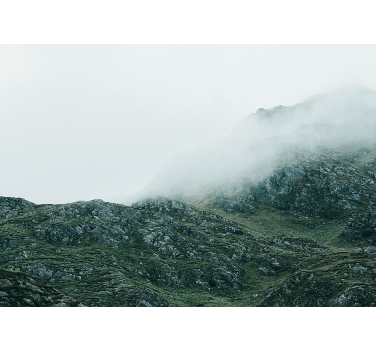 Näkymät tiheässä sumussa vuori valokuvatapetti - Tenstickers