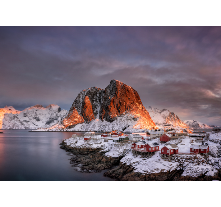 Luminen vuori hämärässä valokuvatapetti - Tenstickers