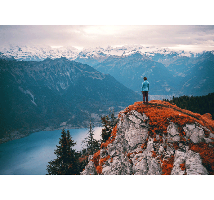 Vuoristonäkymä rauhoittava valokuvatapetti - Tenstickers