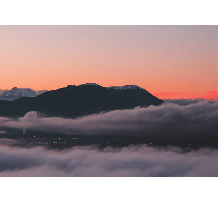 Vuoristomaiseman auringonlasku valokuvatapetti - Tenstickers