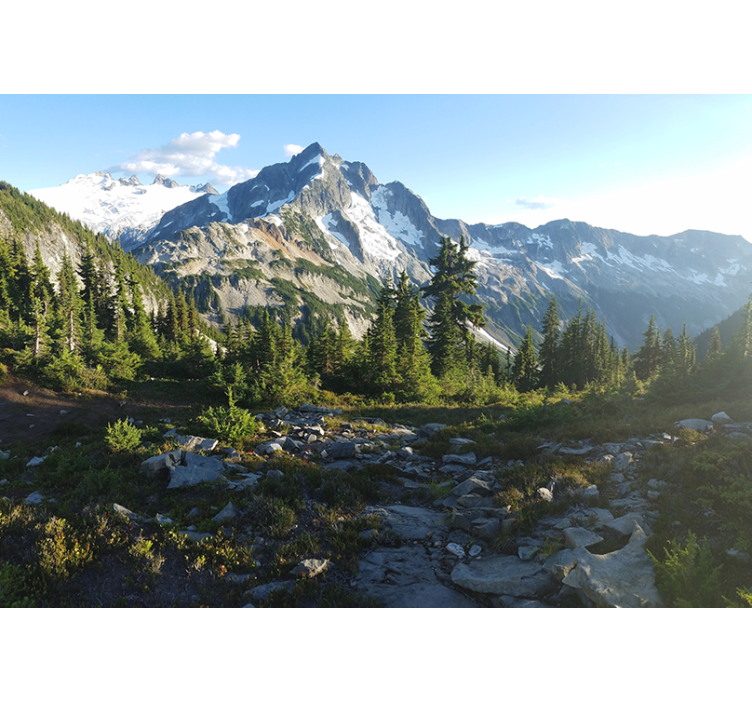 Kaunis vuoristomaisema olohuone valokuvatapetti - Tenstickers