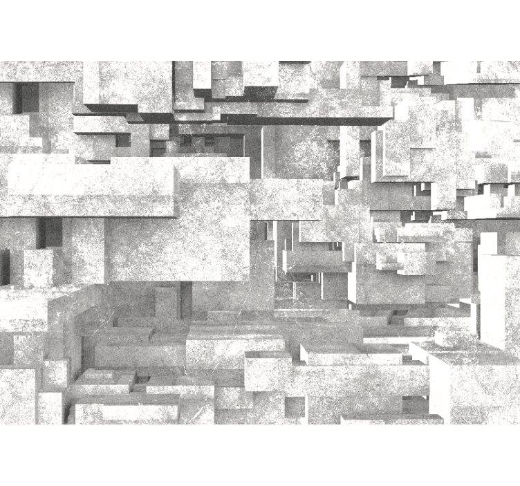 Valkoisia marmorikivikuutioita 3d valokuvatapetti - Tenstickers