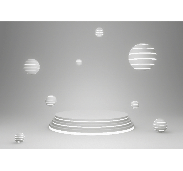 Abstrakti valokuvatapetti geometriset kelluvat muodot - Tenstickers