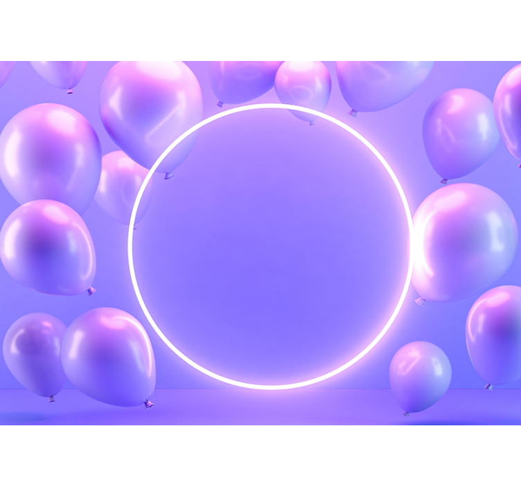 Ilmapallojen järjestely kirkkaalla ympyrällä lasten makuuhuoneen  - Tenstickers