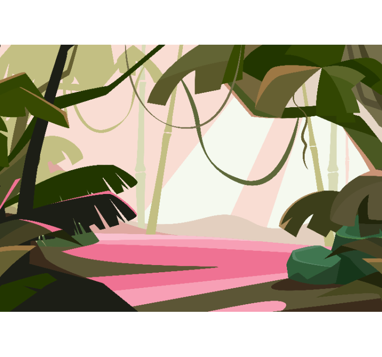 Viidakko valokuvatapetti runsas trooppinen maisema - Tenstickers