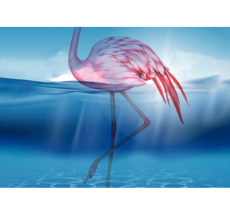 Elegantti flamingo asento eläin valokuvatapetti - Tenstickers
