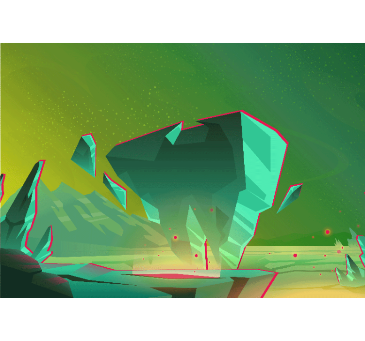 Abstrakti valokuvatapetti geometriset vihreät muodot - Tenstickers