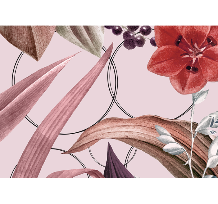 Kukka kuvioiden suunnittelu valokuvatapetti - Tenstickers