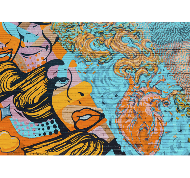 Värikäs kaupunkilaisilmaisu graffitivalokuvatapetti - Tenstickers