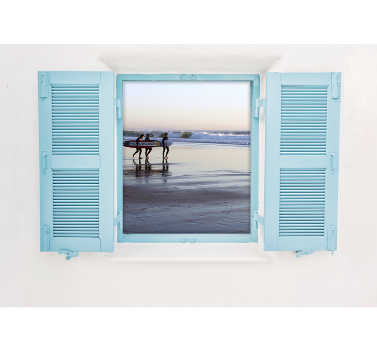 Ranta surfing näkymä kaupunki valokuvatapetti - Tenstickers