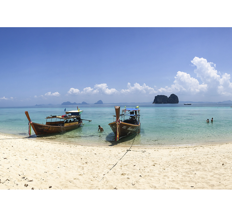 Trooppinen rantalaisema valokuvatapetti - Tenstickers