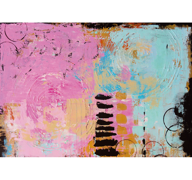 Alkuperäinen abstrakti maalaus olohuone valokuvatapetti - Tenstickers