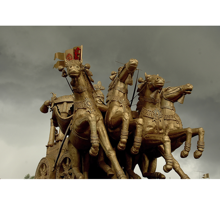 Historialliset vaunuhorsit ajoneuvo valokuvatapetti - Tenstickers