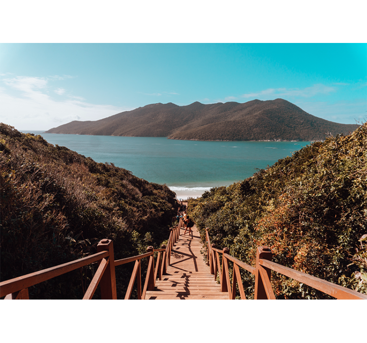 Rauhallinen meri polku maisema valokuvatapetti - Tenstickers