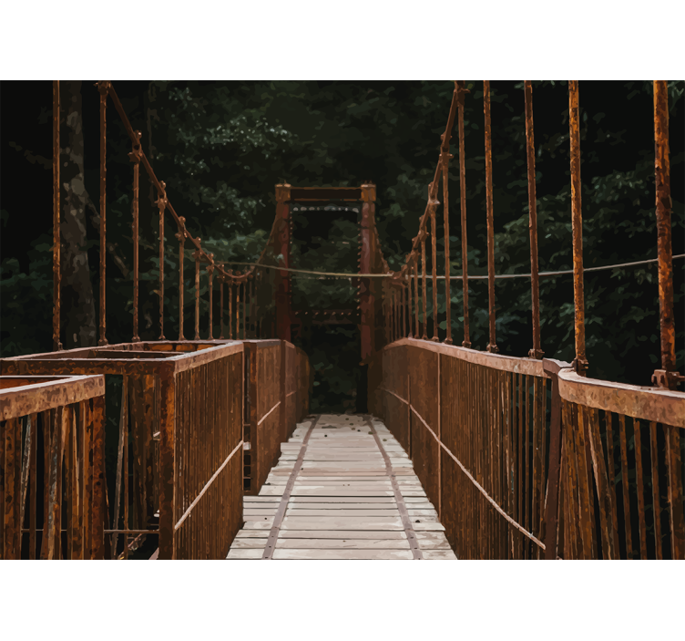 Köysisilta sademetsä 3d valokuvatapetti - Tenstickers