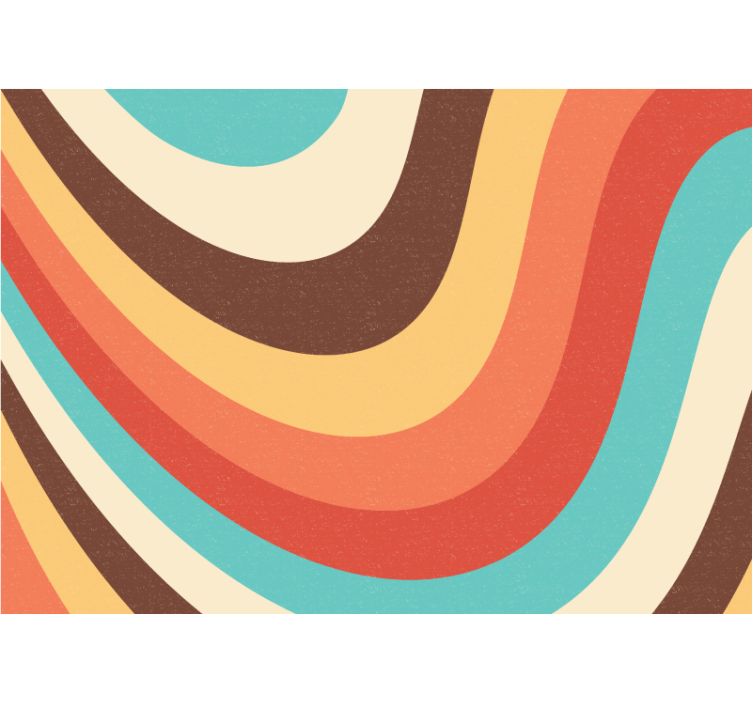 Kaarevat väriaallot abstrakti valokuvatapetti - Tenstickers