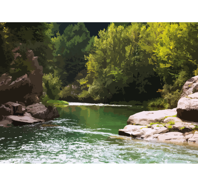 Rauhallinen vesimaisema luonto valokuvatapetti - Tenstickers