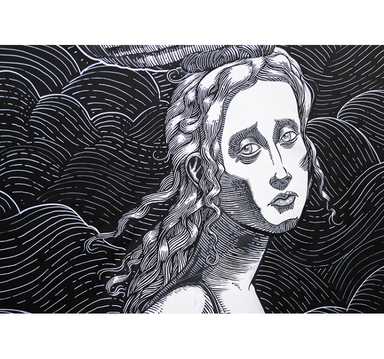 Monimutkainen naisportraiitti taide valokuvatapetti - Tenstickers