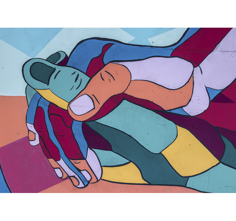 Värikäs käsien halaukset rakkaus valokuvatapetti - Tenstickers