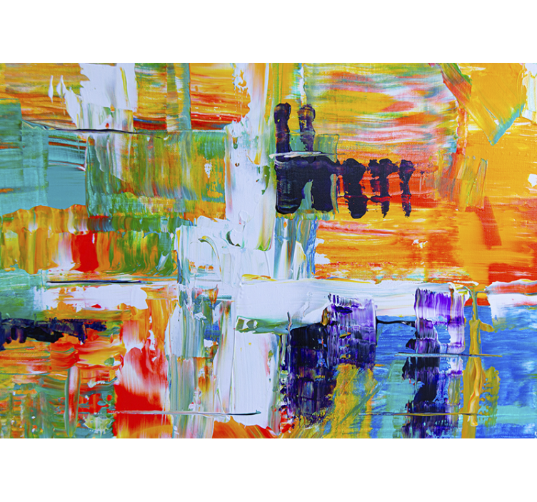 Värikäs abstrakti sommitelma taide valokuvatapetti - Tenstickers