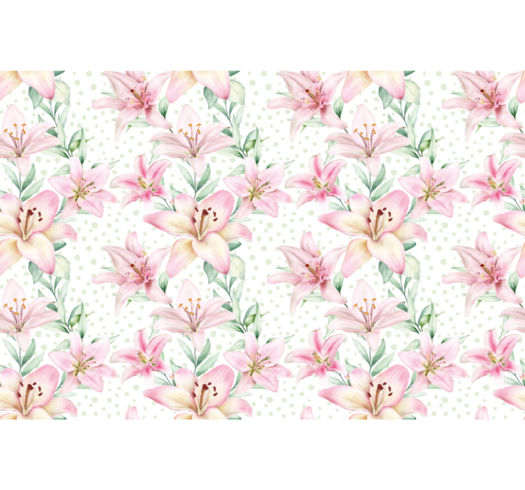 Herkät liljat kukkakuosisessa valokuvatapetissa - Tenstickers