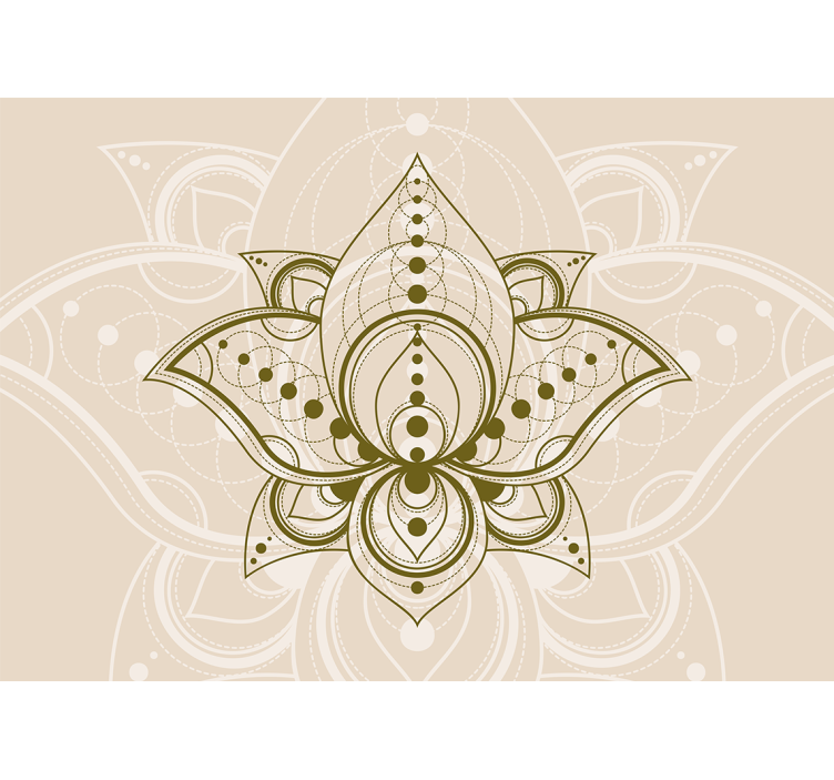 Elegant lotus kuvio mandala valokuvatapetti - Tenstickers