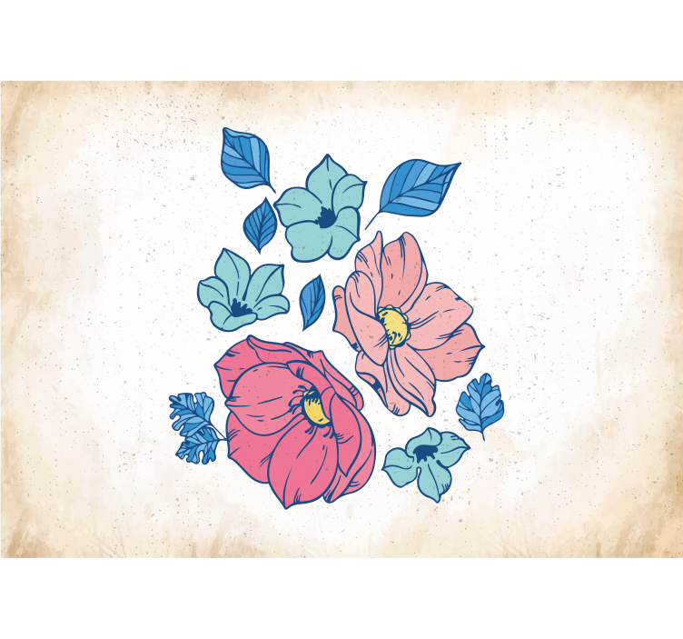 Vaaleanpunainen kukkakuvio valokuvatapetti - Tenstickers