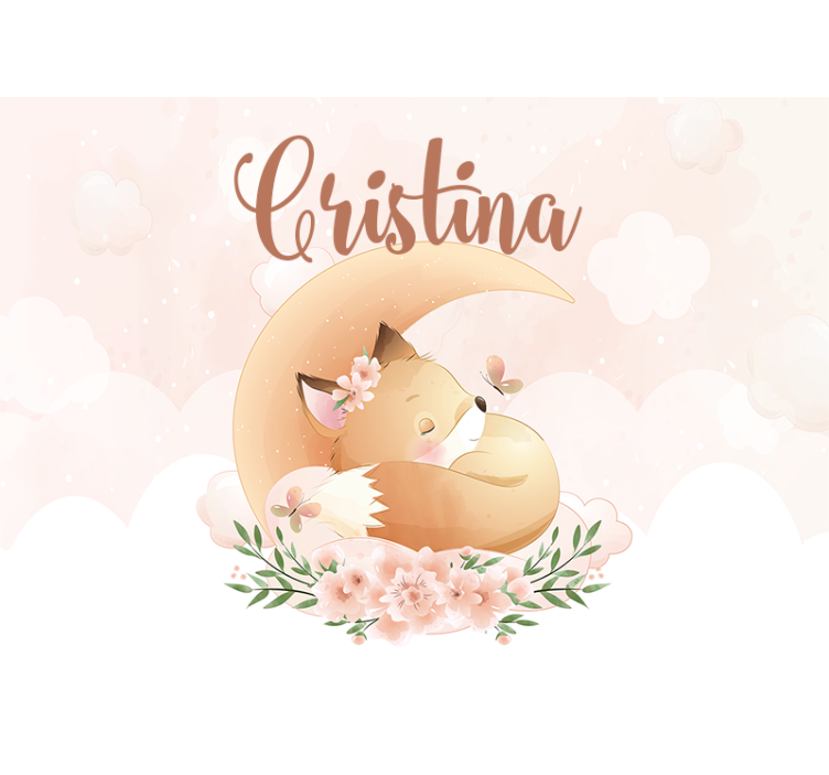 Nukkuva kettu suunnittelu muokattava valokuvatapetti - Tenstickers