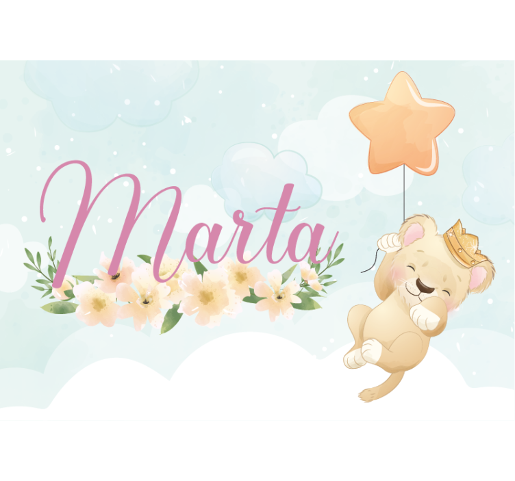 Söpö leijona ilmapallo lasten makuuhuoneen valokuvatapetti - Tenstickers