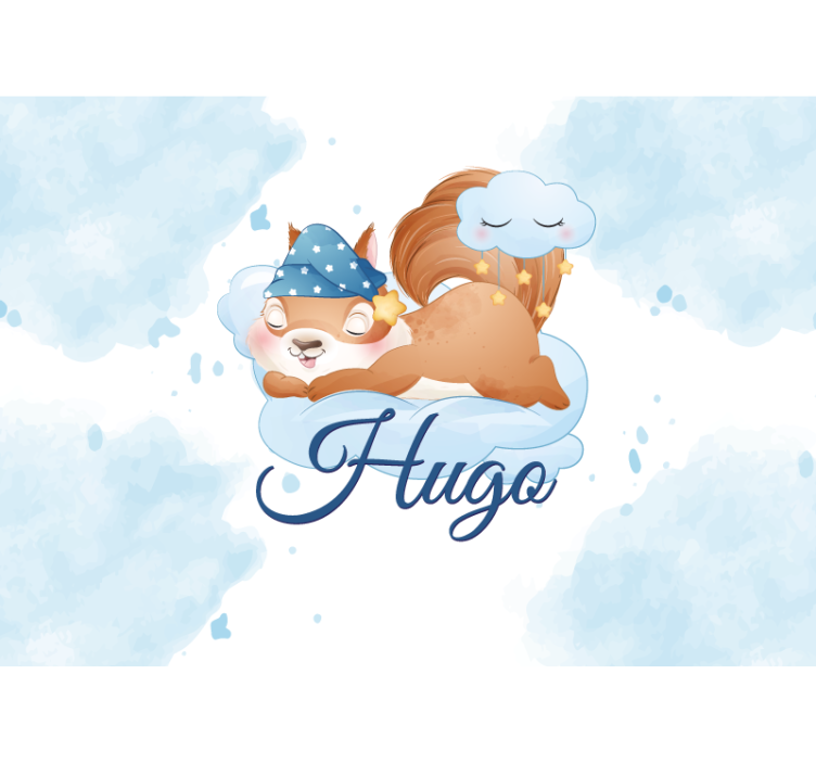 Unelmoiva orava vauvan makuuhuoneen valokuvatapetti - Tenstickers