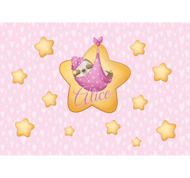 Laiskiaisen tähden alla vauvan makuuhuoneen valokuvatapetti - Tenstickers