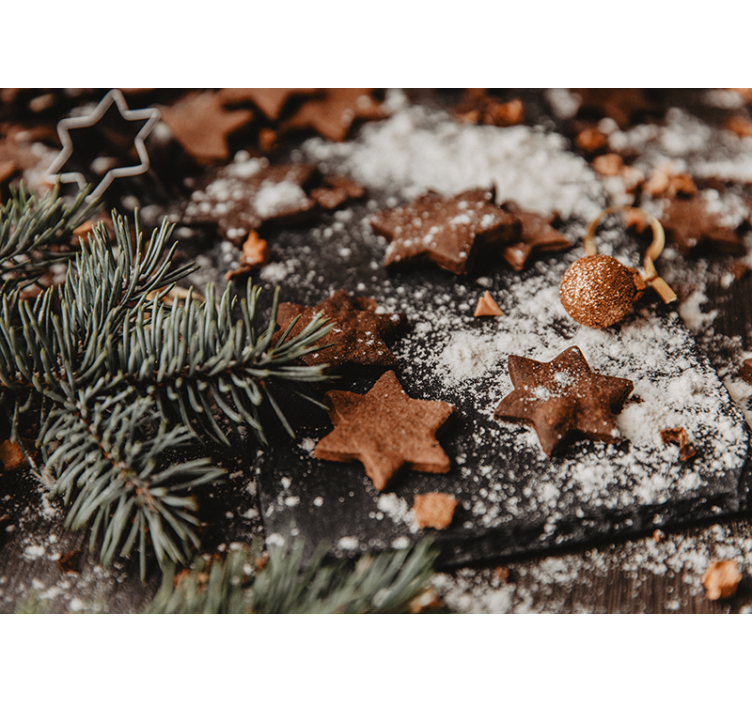 Joulu kuvatapetti piparkakkutähtiä - Tenstickers