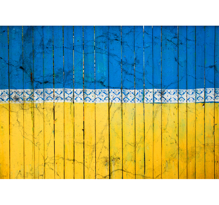 Kaupunkivalokuvatapetti puulautakuviolla - Tenstickers