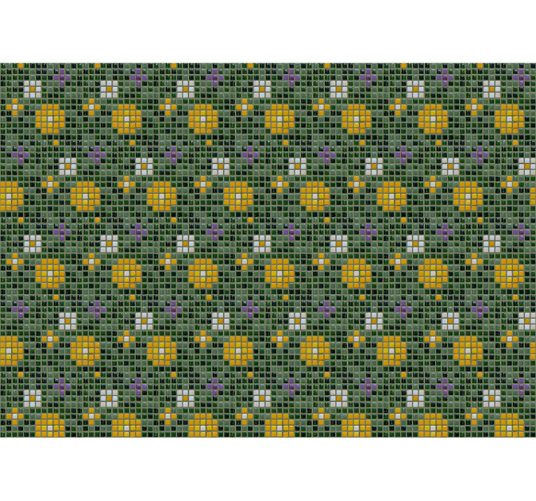 Eloisa laattakukkakuvio kylpyhuoneen valokuvatapetti - Tenstickers