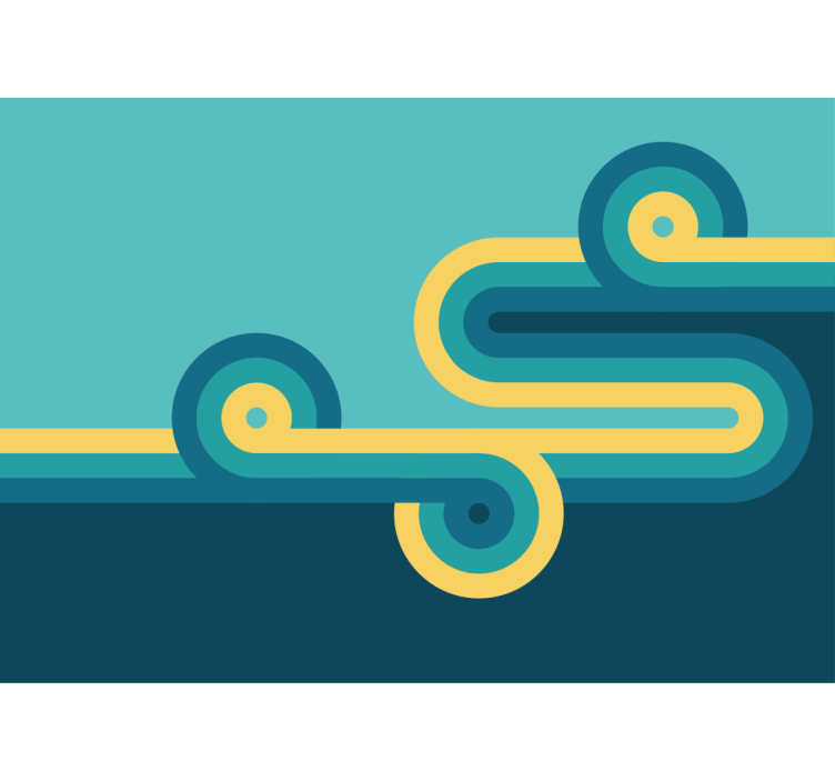 Kaarevat viivajärjestelmät abstrakti valokuvatapetti - Tenstickers