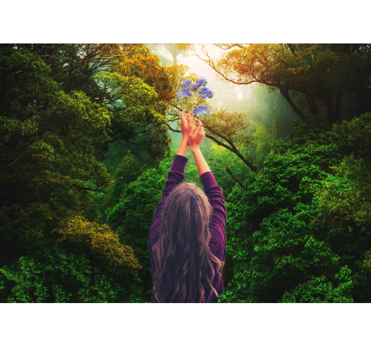 Kukkiin ulottuvuusluonto valokuvatapetti - Tenstickers