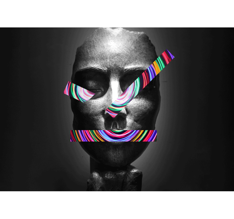 Abstraktit kasvopiirteet taide valokuvatapetti - Tenstickers