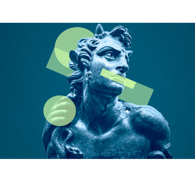 Geometrisia muotoja esittävä patsas taide valokuvatapetti - Tenstickers