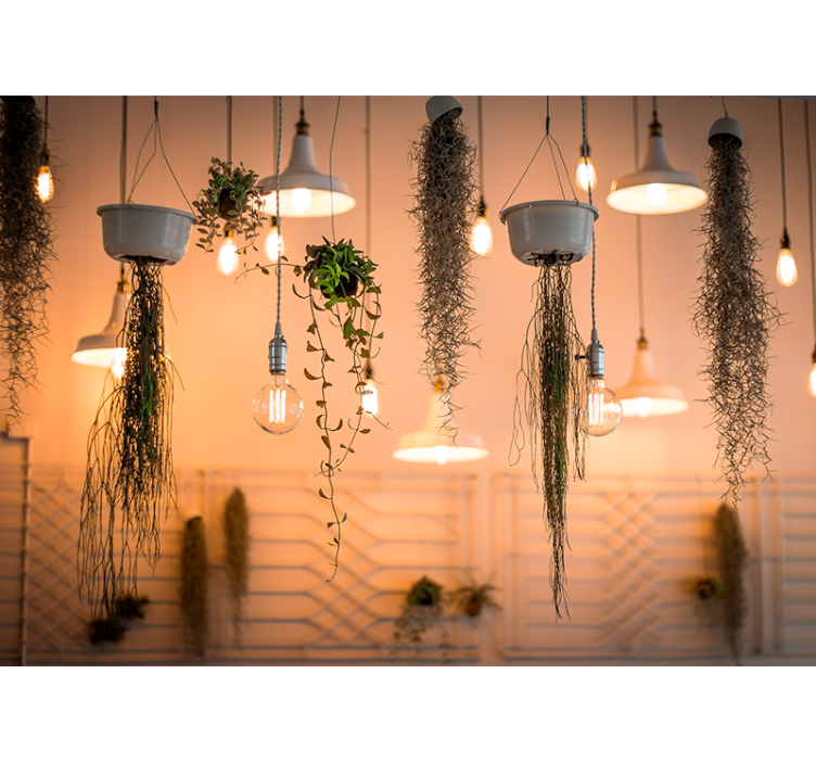 Roikkuvat vihreät yksityiskohdat luonto valokuvatapetti - Tenstickers