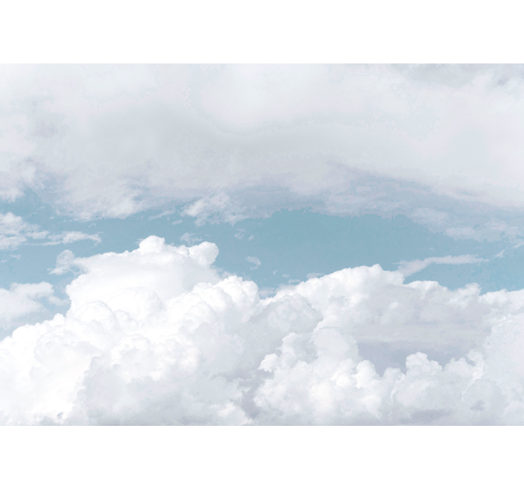 Valkoiset pörröiset pilvet Vauvan makuuhuoneen valokuvatapetti - Tenstickers