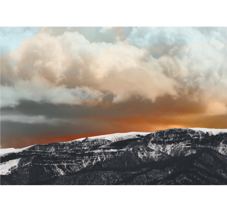 Vuoren ja pilvien esteettiset värit vuori valokuvatapetti - Tenstickers