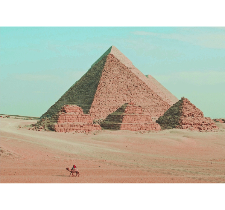 Pyramidit ja kamelit valokuvatapetti - Tenstickers