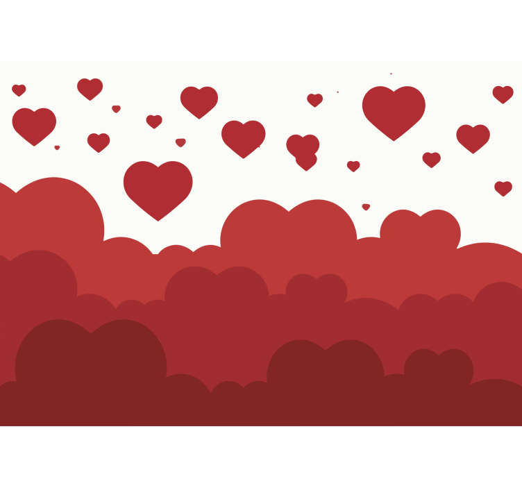 Rakkaus valokuvatapetti kelluvat sydänt pilvet - Tenstickers